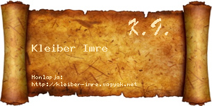 Kleiber Imre névjegykártya