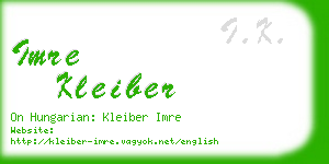 imre kleiber business card